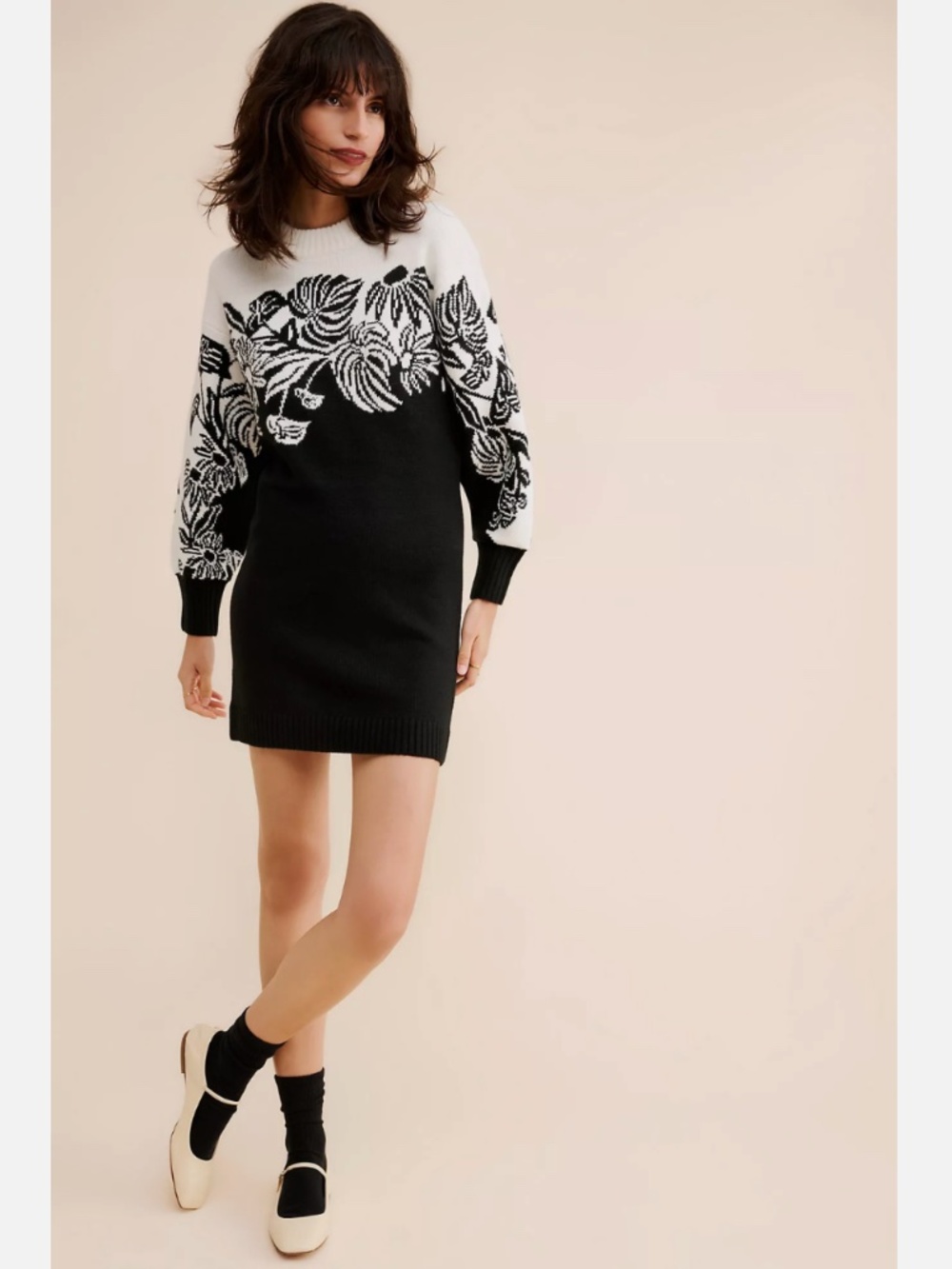 NEW ANTHROPOLOGIE FARM RIO WOOL BLEND SURREL GARDEN KNIT SWEATER DRESS